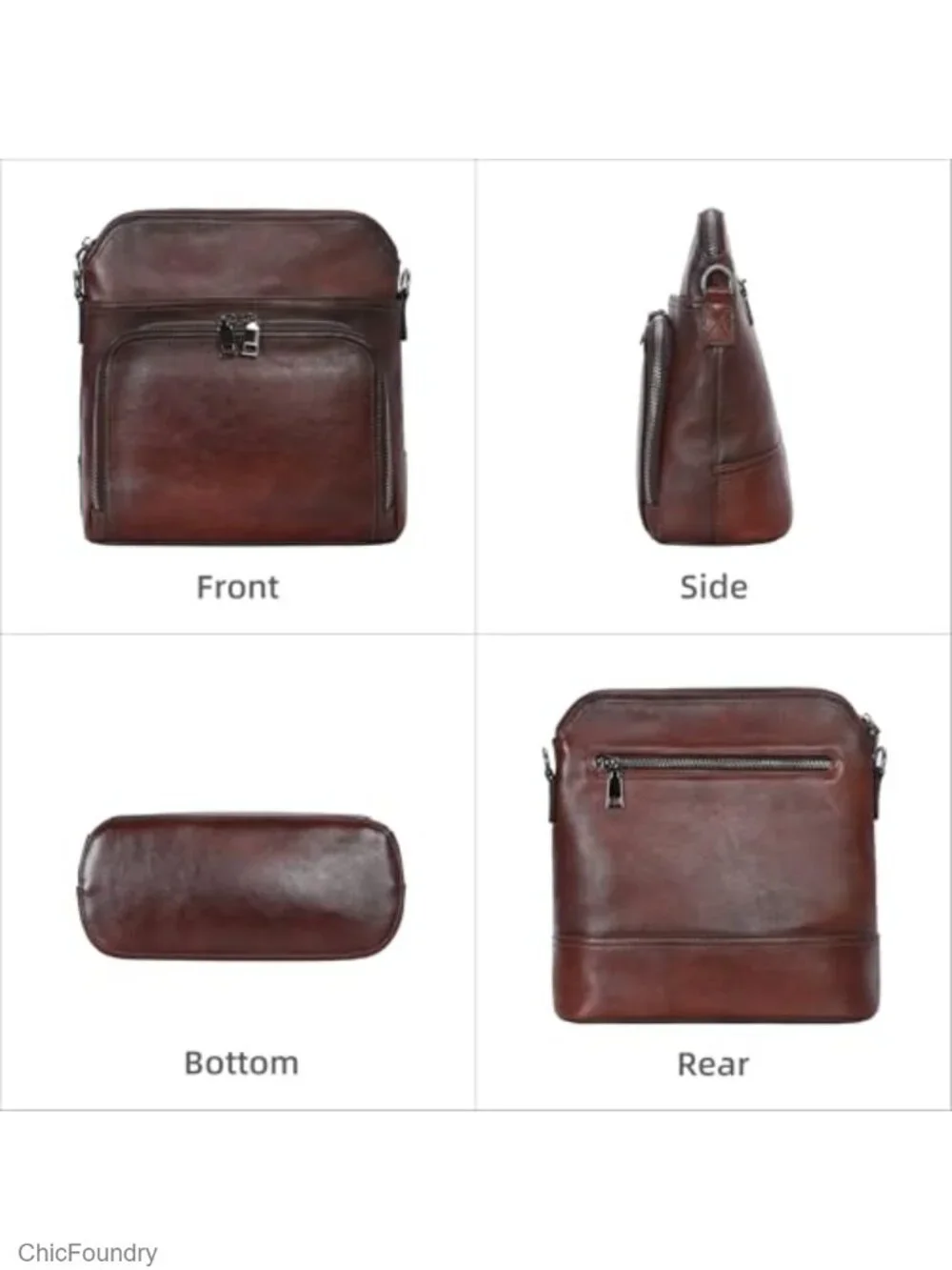 Leather Crossbody Bag with Multi Pockets Medium Shoulder Purse Travel